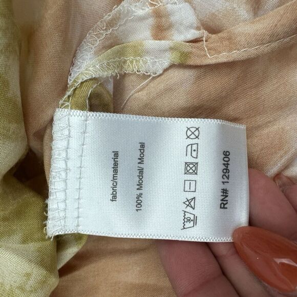 LASCANA By Venus Maxi Dress Tie Dye 3/4 Sleeve Boho Oversized Flowy Slits Sz L - Picture 12 of 16